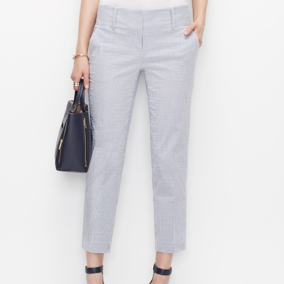 Ann Taylor Pants - Ann Taylor Modern Seersucker Cropped Pants